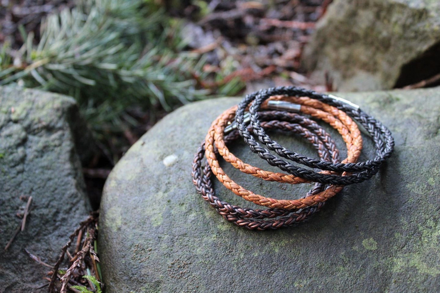Braided Leather Bracelets – Woven Stone Co.