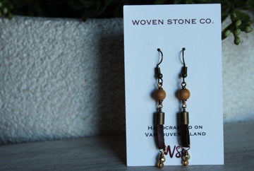 Cedarwood + Leather Earrings