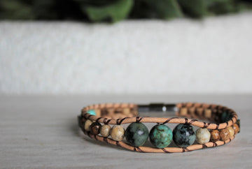 Tan Leather Bracelet – Woven Stone Co.