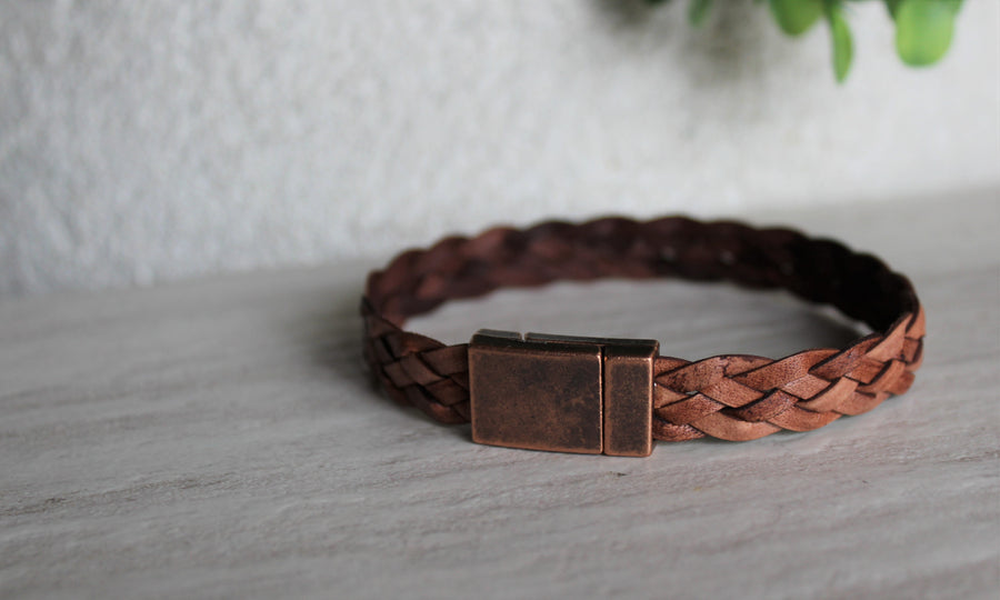 Thick Tan Leather Bracelet