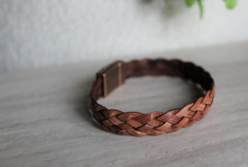 Thick Tan Leather Bracelet